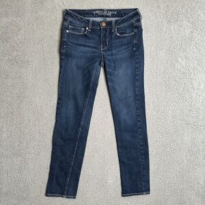 American Eagle Jeans Womens Size 2 Short Indigo Dark Wash‎ Skinny Denim Normcore